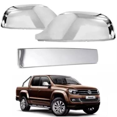 Imagem de Kit Aplique Cromado Retrovisor + Maçaneta Traseira Amarok