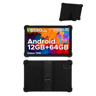 Imagem de Capa para tablet Doogee Tab A9 de 25 cm, de silicone macio, compatível com crianças, com suporte ajustável para tablet DOOGEE de 10 polegadas, à prova de quedas (preto)