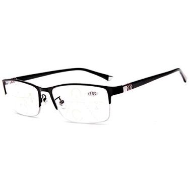 Imagem de Óculos masculinos fotocromáticos + multifoco 3 Powers in 1 Reader, muda para cinza no sol, Preto, Normal Size