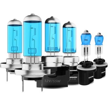 Imagem de DMEPUGI Lâmpadas de farol adequadas para Hyundai Veloster Turbo 2012-2017, H7 H11B Farol alto baixo 881 Faróis de neblina combo, super brilhante 5500K lâmpadas de halogêneo de alto desempenho, 6 peças