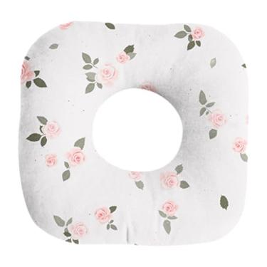 Imagem de Baoblaze Almofada de dormir lateral com protetor auricular e furo para relaxar no sofá de escritório e viagens, Rosa