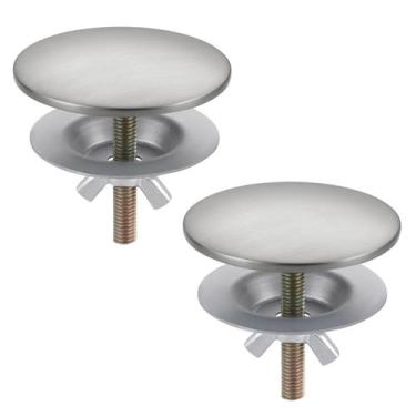 Imagem de Tampa de furo de pia ALEASHA em aço inoxidável escovado 2 peças