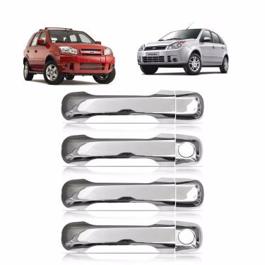 Imagem de Aplique Cromado Maçaneta Ford Ecosport 2003 à 2012 Fiesta  2002 à 2014 4 Portas