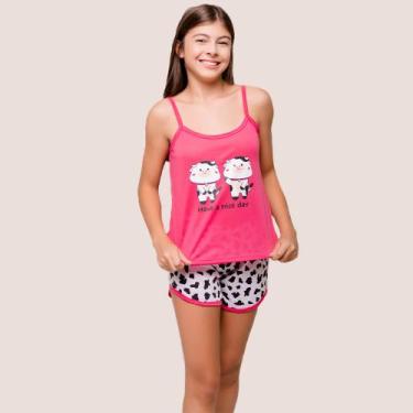 Imagem de Pijama Infantil Estampado com Vaquinha Gatinho e Unicórnio - Diones, P