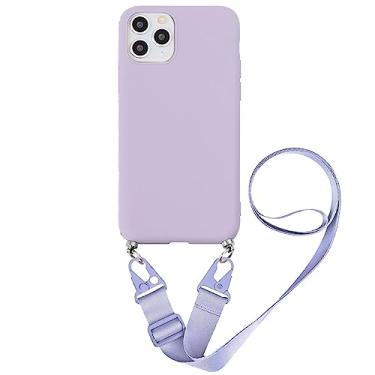 Imagem de Capa tiracolo com alça para Samsung Galaxy S23 Ultra S 23 Plus S23Ultra S23Plus S22 SamsungS23 Colar de silicone com cordão capa macia, roxo, para Galaxy S20 Plus