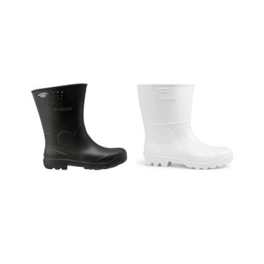 Imagem de Bota EVA Cano Curto Branca Ou Preta Borracha Açougue Cozinha Limpeza Leve Açougueiro Friogorifica Impermeável Resistente (Branco, Padrão, BR, Adulto, Numérico, 37)