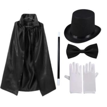 Imagem de Fantasia de Mágico Cartola Varinha Gravata Capa Adulto Masculino Feminino(Fantasia sem Capa)