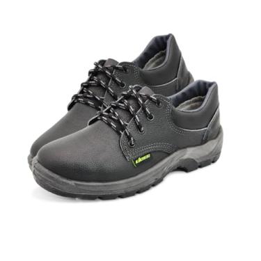 Imagem de Bota de Segurança com Biqueira de Aço CA 40032 – Couro Relax Preto – Solado PU Bidensidade Antiderrapante com cadarço. (36)