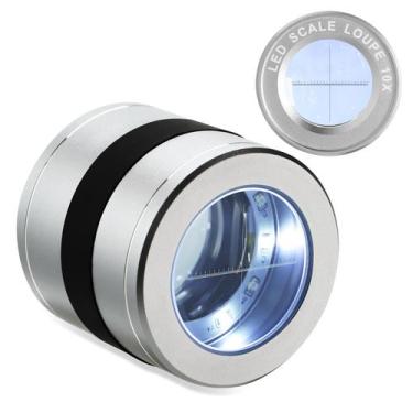 Imagem de Lupa DANOPLUS com ampliação de 10x com LED e luz UV