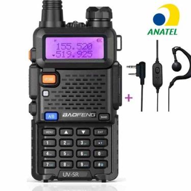 Imagem de Rádio Walk Talk Comunicador Baofeng UV-5R Dual Band Uhf Vhf Fm Com Fon