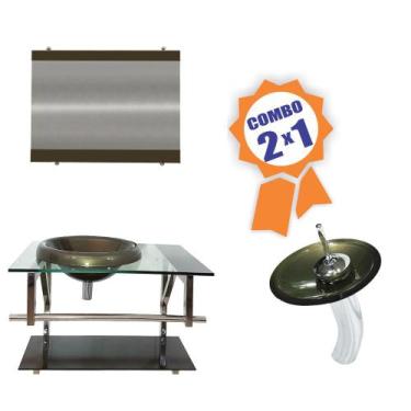 Imagem de Combo 2 em 1 - Gabinete  70cm França + Torneira Ibiza - EKASA, Ouro En