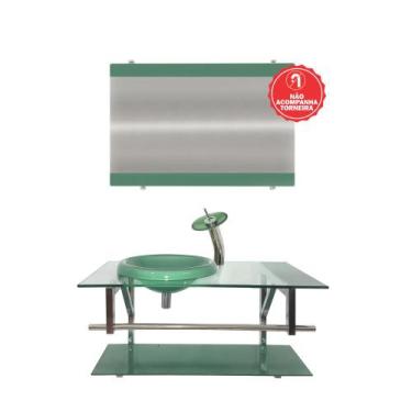 Imagem de Gabinete de Vidro 80cm para Banheiro Letónia - EKASA, Verde