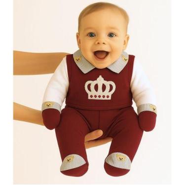 Imagem de Conjunto Pagão 100% Algodão Roupa Saída Maternidade Bebê Menino Ou Men