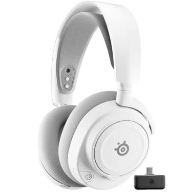 Imagem de SteelSeries Arctis Nova 7 Fone de Ouvido Gamer Sem Fio, Branco, Multiplataforma, Microfone com IA, 38h Autonomia, Bluetooth e 2.4GHz, USB-C