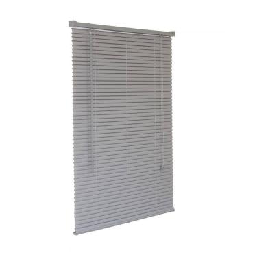 Imagem de Persiana Horizontal PVC Cinza 180 (L) x 160 (A) Lâminas Resistentes Flexíveis C/ Kit de Instalação