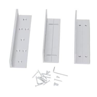 Imagem de Fafeicy Suporte Z L Com Fechadura Magnética Elétrica, Conjunto de Suporte de Liga de Alumínio Com Força de Retenção de 180 Kg, 168 Mm, para Portas de Abertura Interna, Segurança de