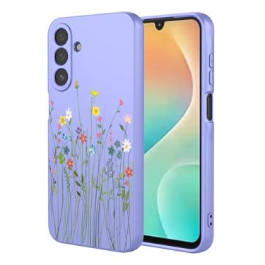 Imagem de HTXWXJC Capa de telefone para Galaxy M36, SM-M366 Samsung m36 à prova de choque flexível bumper TPU capas macias padrão flor capa de telefone para Samsung Galaxy M36 flor roxa