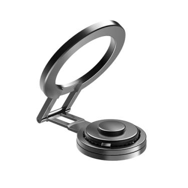 Imagem de XUDEJUN Suporte magnético universal para telefone e tablet, suporte de painel giratório de 360 graus compatível com iPhone e MacBook, estrutura de metal premium, preto