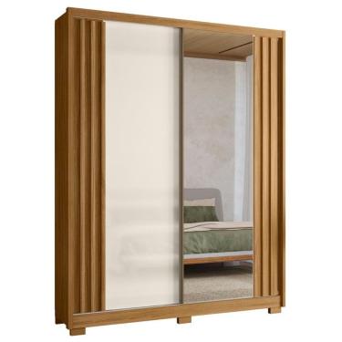 Imagem de Roupeiro Fresado Espelhado 2 Portas Madri Freijó Off Whte