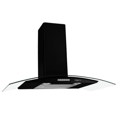 Imagem de Coifa De Parede 90cm Vidro Curvo Duto Slim Fogatti Black 110V