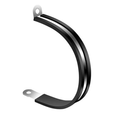 Imagem de Pacote com 20 braçadeiras de cabo de aço inoxidável de 1-7/8 polegadas, braçadeiras de mangueira isoladas resistentes acolchoadas de borracha, clipes de alça de suporte de fio de conduíte para tubos