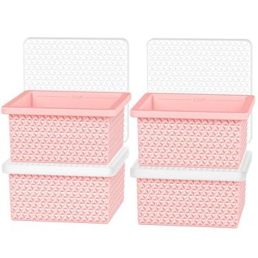 Imagem de Bandeja de silicone para freezer com tampa - moldes empilháveis para recipientes para congelador de sopa, bandejas de cubos de gelo para controle perfeito de porção, armazenamento de alimentos e