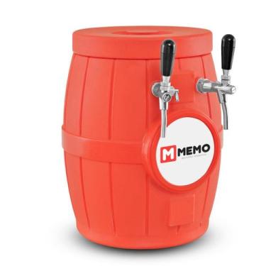 Imagem de Chopeira Gelo Memo Barril Rotomoldado Vermelha - 2 Torneiras Italianas