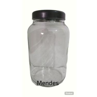 Imagem de Potes de vidro 3L 2 unid para Armazenar Alimentos C/Tampa preta plásti