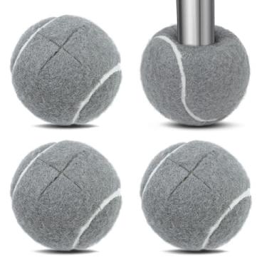 Imagem de Bolas de tênis para andadores pré-cortadas, 4 peças, bolas de tênis pré-cortadas para idosos, bola pré-cortada para pés de andador e pernas de cadeira, bola universal para proteção do chão, serve na