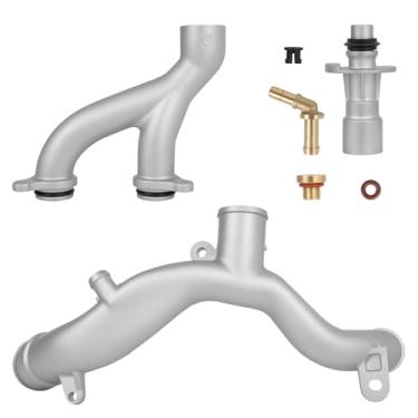 Imagem de Kit de tubos de saída de refrigeração de alumínio LR092992 compatível com Ja-guar Ran-ge Ro-ver Sport XJ, XF, XE, 10, 11, 12, 13, LR028136 LR049990 Tubos de água para Land Ro ver LR4, substitui
