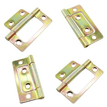 Imagem de Lamvbls 4 peças de dobradiças de porta sem encaixe de 5 cm, dobradiças de armário de extremidade dupla (zinco)