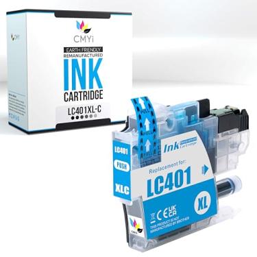 Imagem de CMYi LC401XL Cartucho de tinta de substituição ciano para impressora Brother DCP-J1800DW, MFC-J1010DW, J1012DW, J1170DW, J1800DW