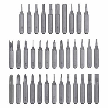 Imagem de HARFINGTON Conjunto de 36 peças de chaves de fenda 28 mm de comprimento S2 aço magnético Phillips com fenda hexagonal Torx estrela triângulo em forma de Y brocas de remoção de cartão médio
