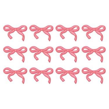 Imagem de PATIKIL 12 peças de adesivos de laço, remendos de passar, mini apliques bordados para roupas DIY, bolsas, sapatos, jeans, camisa, jaquetas, mochila, roupas, chapéu, reparo, decoração, vermelho claro