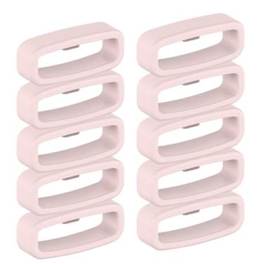 Imagem de Freaura Fecho de pulseira de relógio de substituição de 18 mm, 20 mm, 22 mm, anéis de fixação de silicone, laços de segurança, acessórios, suporte de pulseira (rosa, 20 mm)