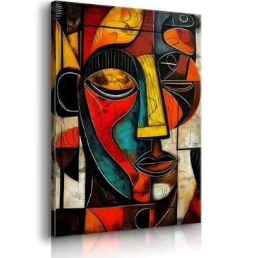 Imagem de DIACEES Arte de parede de rosto abstrato africano máscara tribal moderna africana decoração de parede símbolo cultura pôster em tela de tons mistos imagem de grafite perfeita para decoração de parede