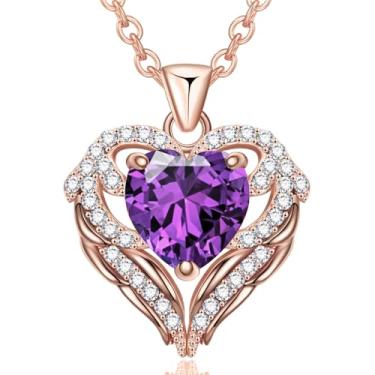 Imagem de Colares com pingente de cristal de pedra do mês de nascimento para mulheres, presente de aniversário dos namorados, dia das mães, colar de namorada, joia de coração de filha, aniversário para ela, ON