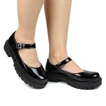 Imagem de Sapato Mary Jane Tratorado Sapatilha Boneca - stilo mds calçados, Pret