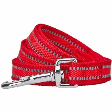Imagem de Coleira para cachorro Blueberry Pet Essentials 2020 nova reflexiva de volta ao básico, Vermelho Vermelho, 1,2 m x 2,54 cm, Grande, Correias para cães