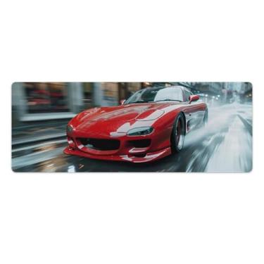 Imagem de HouLaiZhe Speed ​​JDM Rx7 Motion Blur Cool Large Gaming Mouse Pads Tapete de Mesa Base de Borracha Antiderrapante Laptop Acessórios de Computador Suprimentos Bloco de Escrita para Escritório Casa 30 x