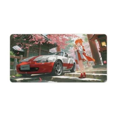 Imagem de HouLaiZhe Mx5 Anime Girl JDM Car Autumn Gaming Mouse Pads JDM Car Desk Pads Grandes Mousepads para Teclado Desktop Tapete de Computador 30 x 60 cm