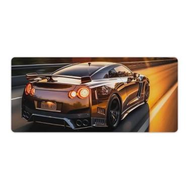Imagem de Golden R35 Sport Speed Sunset JDM Tapete de mesa de carro Tapete de mouse pad antiderrapante grande material de escritório tapete de mesa de borracha impermeável para escritório, jogos, casa, 40 x 90