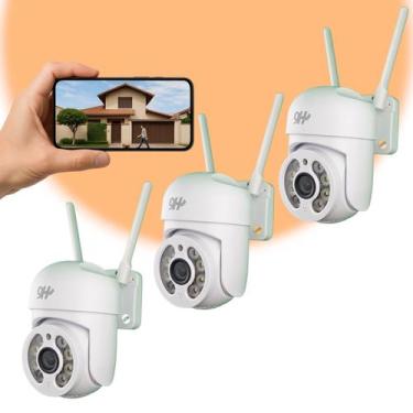 Imagem de Kit 3 Câmeras Segurança Wi-fi Externa Hd Visão Noturna 360 - Tech Mand