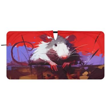 Imagem de CEBUGI Para-brisa de carro dobrável para-sol sombra de janela de carro de rato guarda-sol dianteiro para-brisa para acessórios de carro bloqueador solar refletivo de carro legal, M