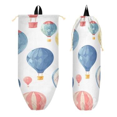 Imagem de xigua Balões de ar quente suporte de saco plástico suporte de parede com cordão 1 pacote, organizador de sacolas de supermercado reutilizável decoração para bolsas, meias, roupas íntimas e gravatas