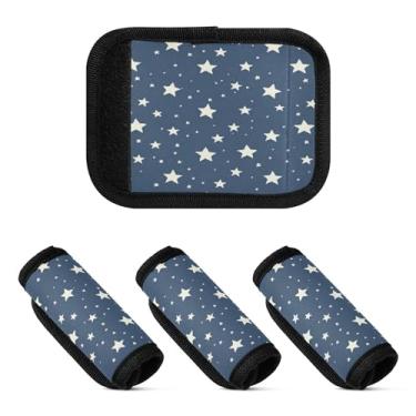 Imagem de Qilmy Beautiful Stars Bagagem Handle Wrap Pacote com 4 Identificadores de Bagagem Identificadores de Bagagem Capa para Carrinho de Bebê Mala Mala Avião Acessórios de Viagem 384