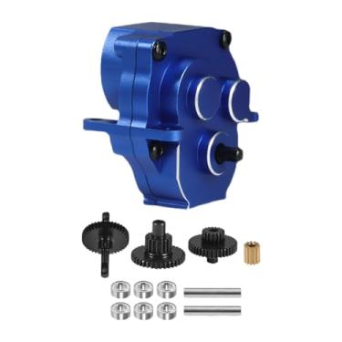 Imagem de oshhni Carcaça de transmissão para carro RC 1/18, caixa de câmbio, peças de reposição, conjunto de engrenagens robusto para caminhões para TRX4M, Azul