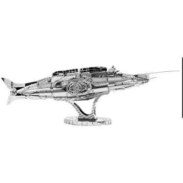 Imagem de NATEFEMIN 1: Kits de metal 3D em escala 100, modelo de submarino nuclear, modelo militar, modelo de navio fundido para coleção (kit desmontado) modelo de exibição