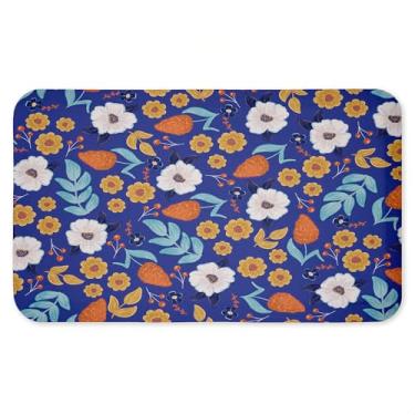Imagem de Tapete de chão antifadiga Welcoming Summer Blooms, ergonômico acolchoado para cozinha e tapete de pé com suporte antiderrapante, tapete confortável ecológico, design por Emily Cromwell, 76 cm x 45 cm