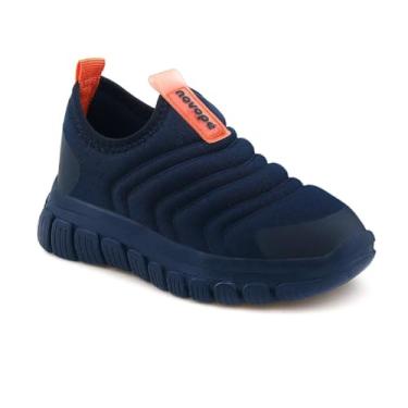 Imagem de Tênis Novopé Infantil Menino, Preto Azul, Calce Fácil, Antiderrapante, Escolar, Sola Escura (Azul, BR, Criança de 4 a 8 anos, Numérico, 26)